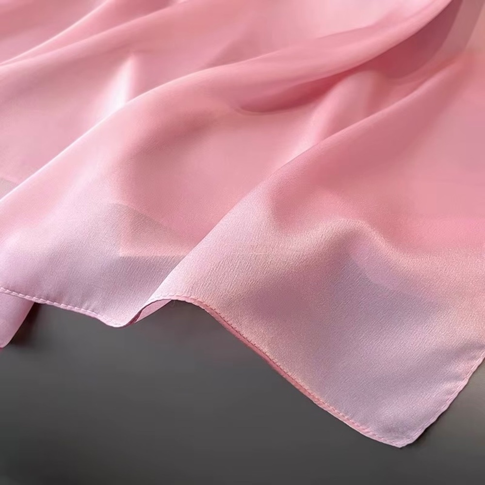 Light Pink 100% SILK SATIN Large Shawl Scarf Wrap Wedding Bridesmaid Cover up - Picture 7 of 8
